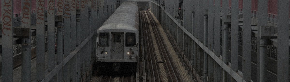 Subway train crossing Williamsburg Bridge